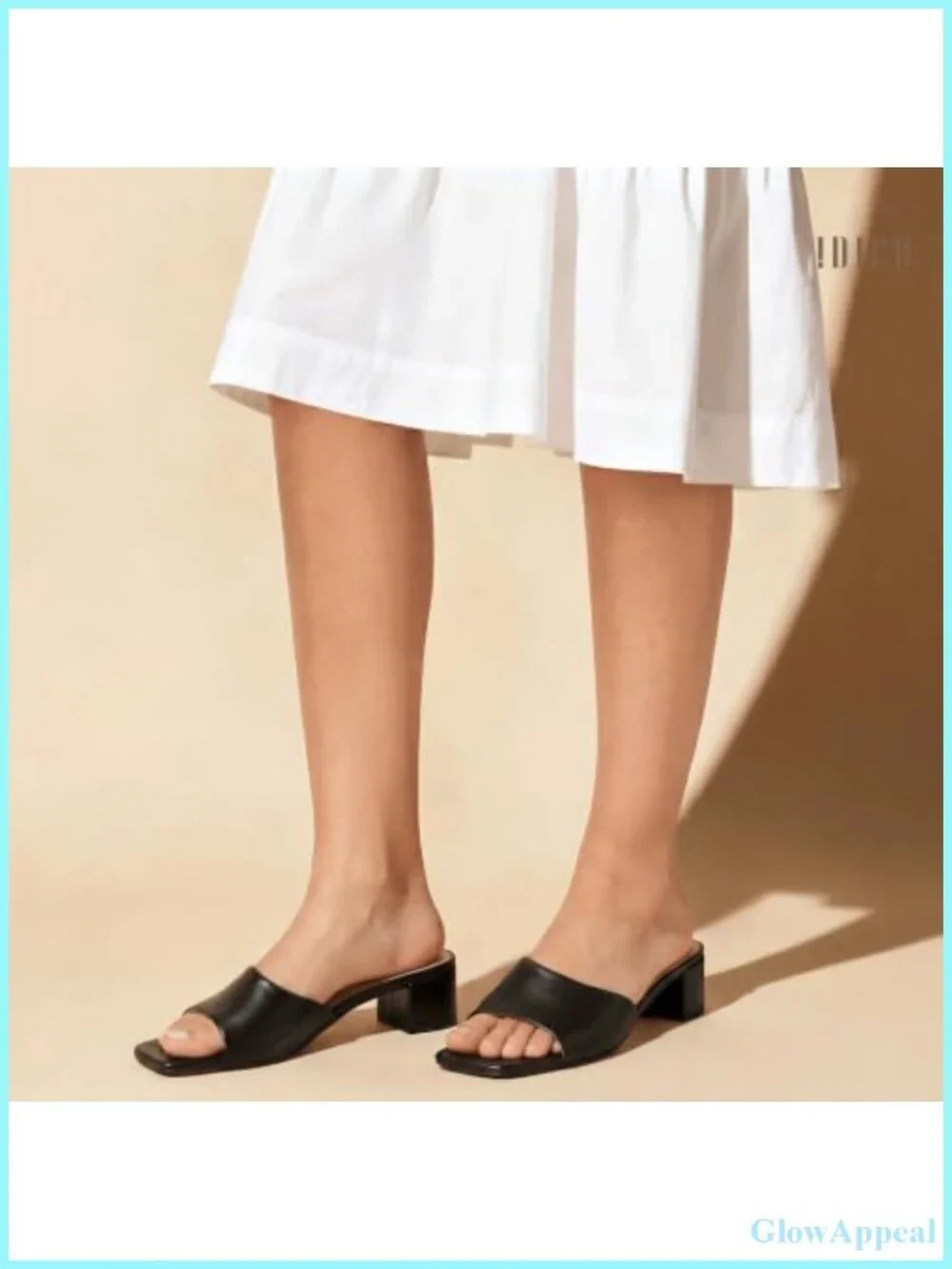 Women's Slip On Mule Heels Square Open Toe Low Block Heel Sandals